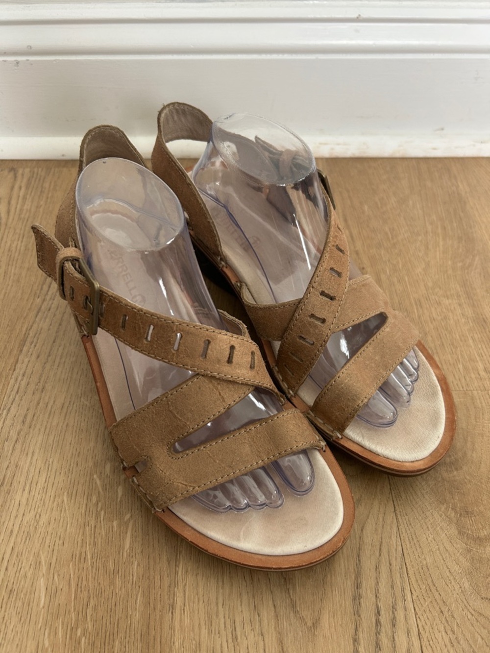 Merrell Sirah bright leather lattice wedge Sandals‎ Size 11